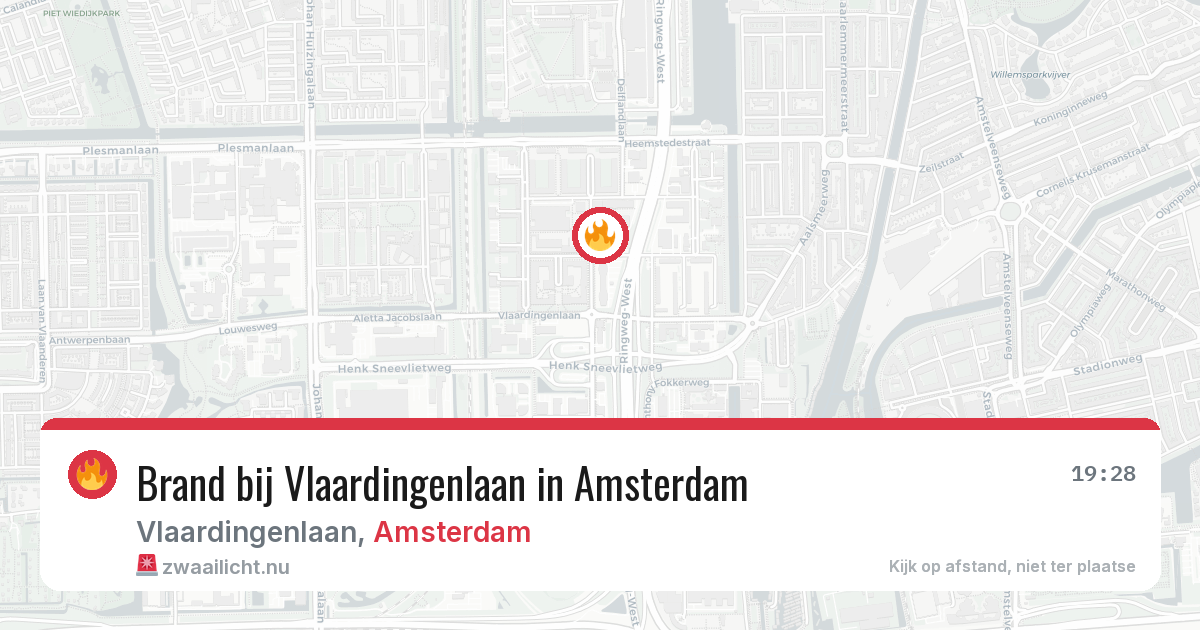 Brand bij Vlaardingenlaan in Amsterdam — 9 apr 2026