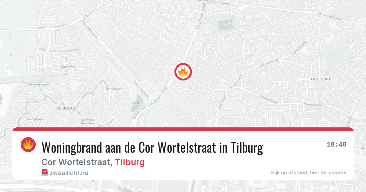 Woningbrand aan de Cor Wortelstraat in Tilburg — 14 mei 2026