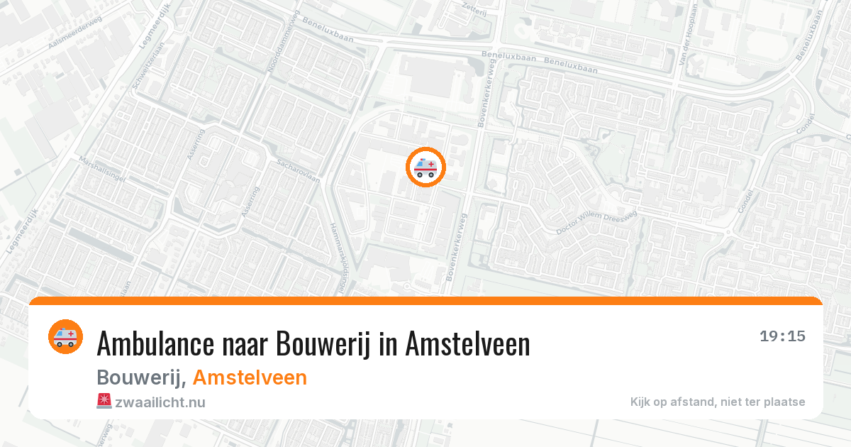 Ambulance naar Bouwerij in Amstelveen — 21 jul 2026