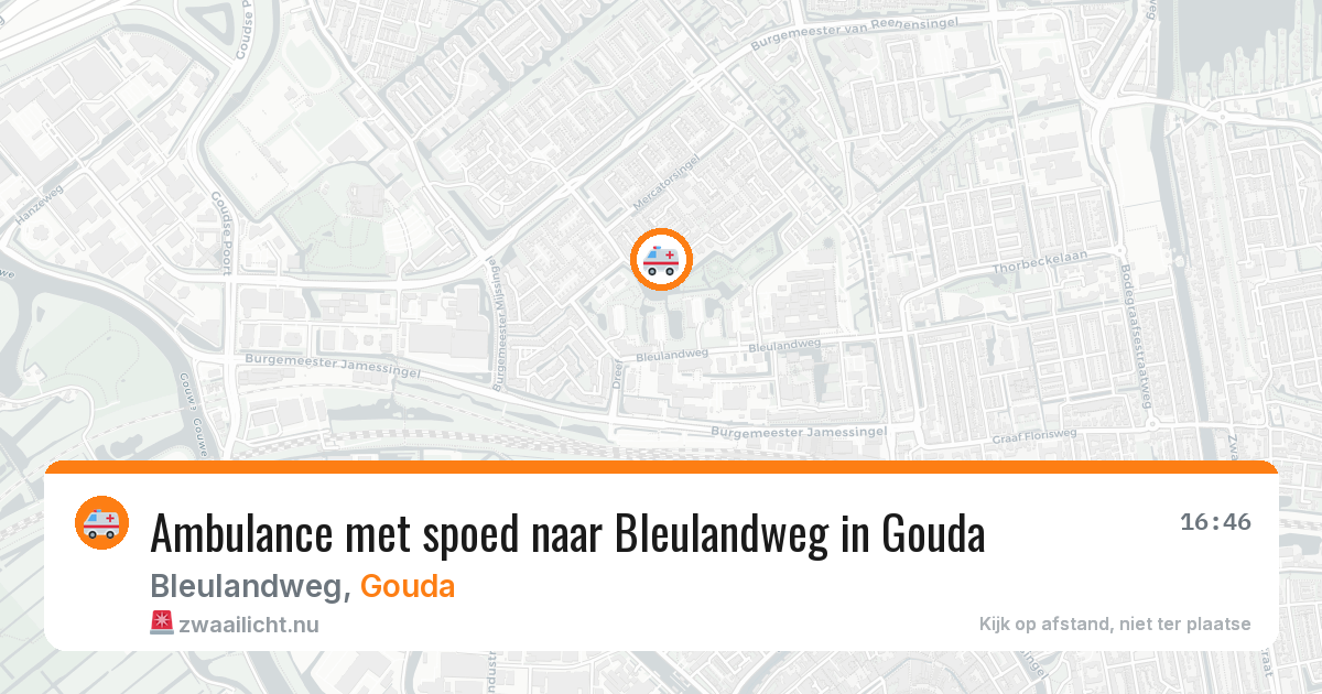 Ambulance met spoed naar Bleulandweg in Gouda — 16 jan 2026