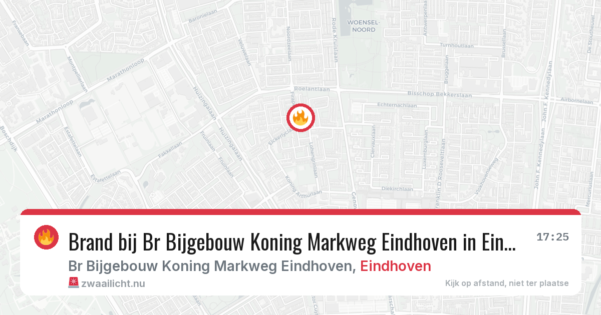 Brand bij Br Bijgebouw Koning Markweg Eindhoven in Eindhoven — 7 jul 2026