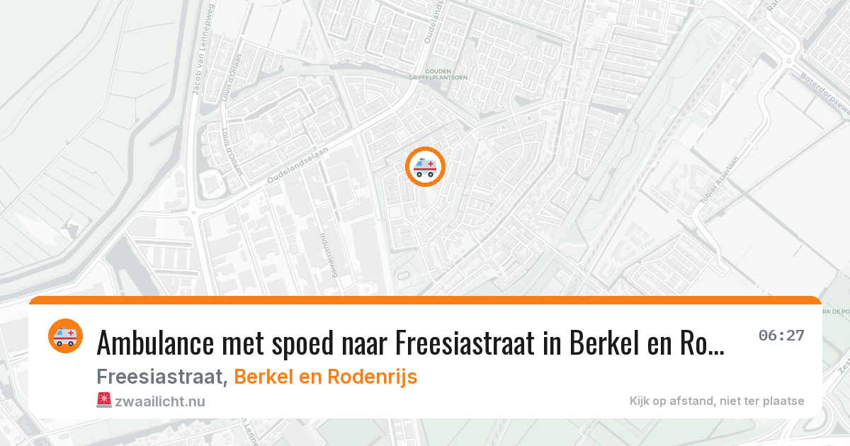 Ambulance met spoed naar Freesiastraat in Berkel en Rodenrijs — 18 jul 2026