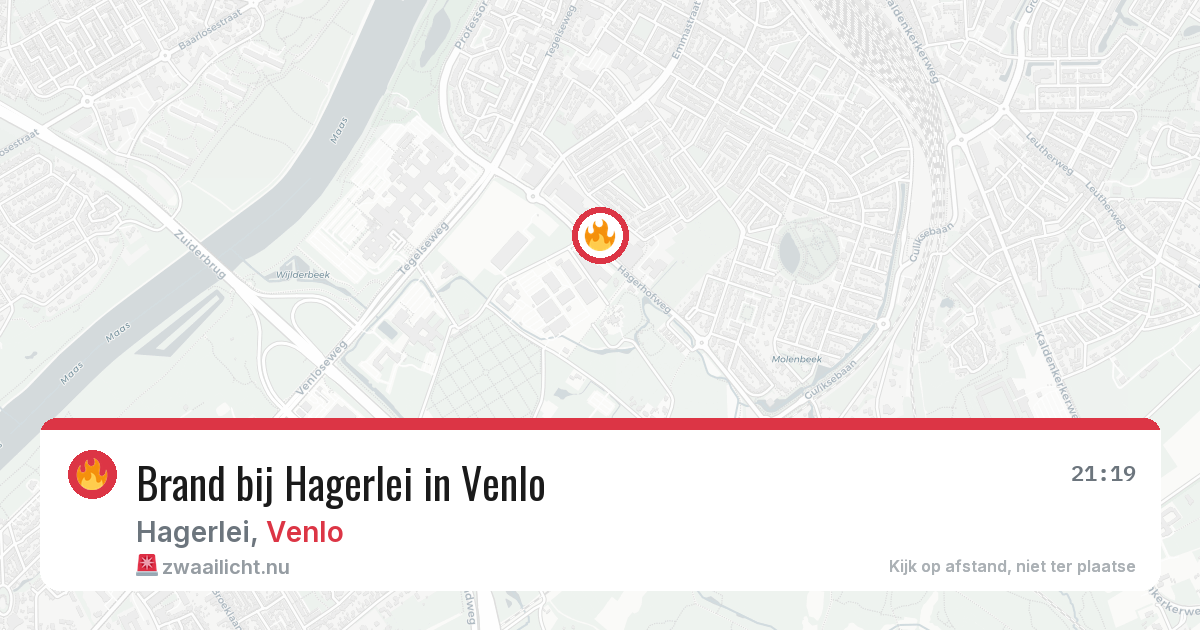 Brand bij Hagerlei in Venlo — 13 apr 2026