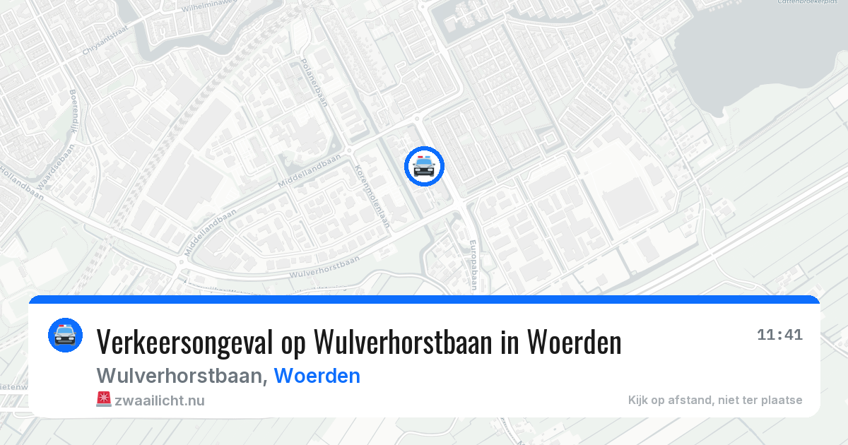 Verkeersongeval op Wulverhorstbaan in Woerden — 19 jan 2026