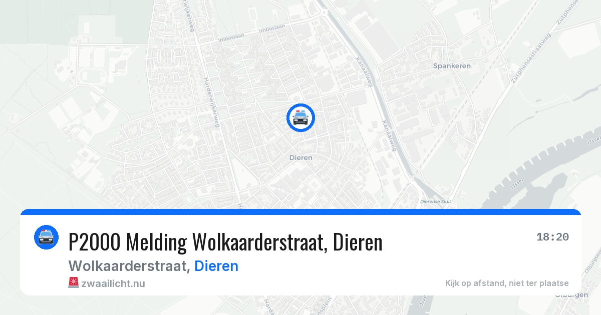 P2000 Melding Wolkaarderstraat, Dieren — 8 mei 2026