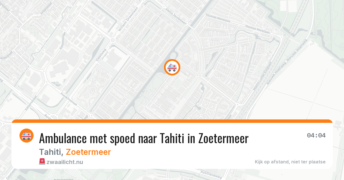 Ambulance met spoed naar Tahiti in Zoetermeer — 24 jul 2026
