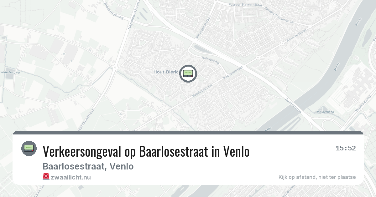 Verkeersongeval op Baarlosestraat in Venlo — 9 jul 2026
