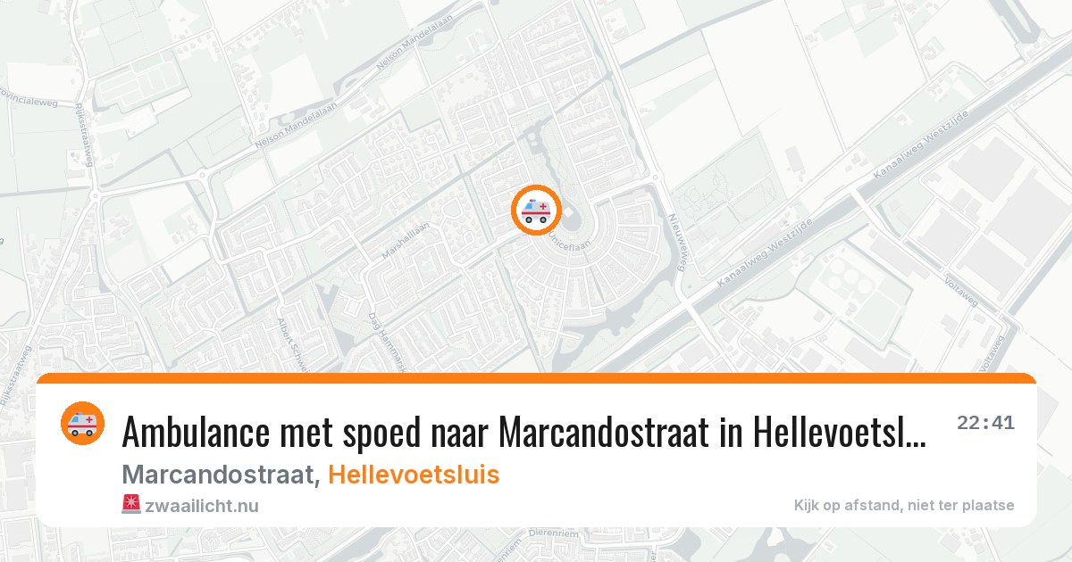 Ambulance met spoed naar Marcandostraat in Hellevoetsluis — 12 jul 2026