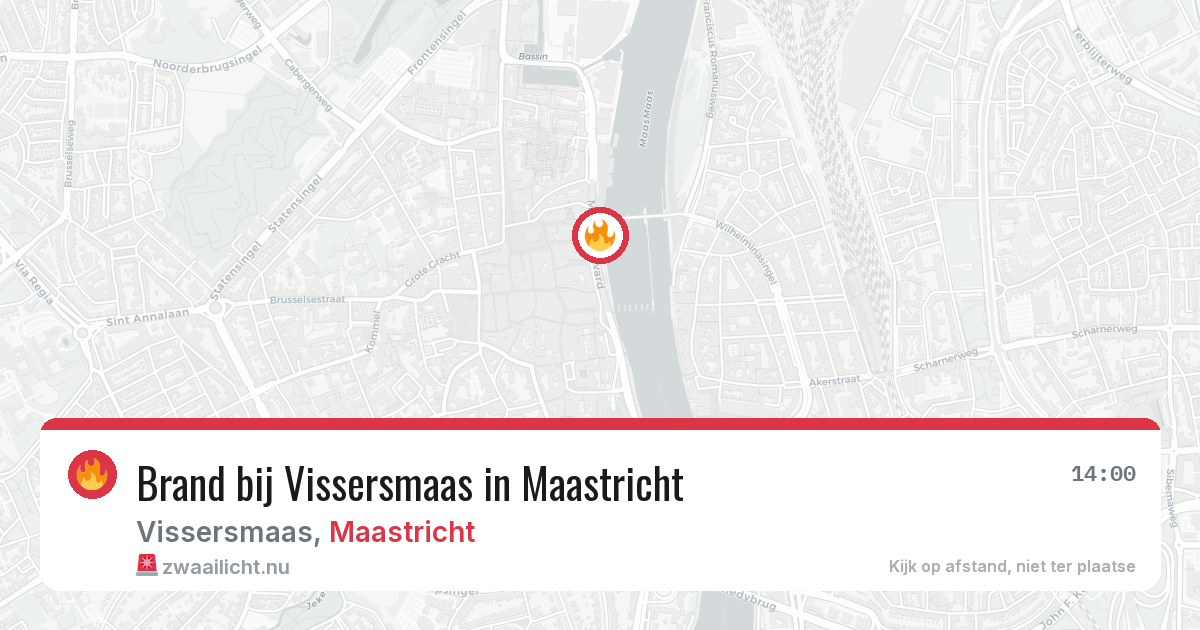 Brand bij Vissersmaas in Maastricht — 14 jul 2026