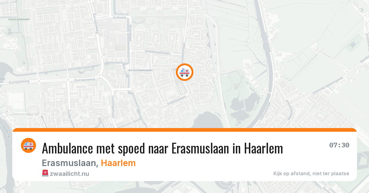 Ambulance met spoed naar Erasmuslaan in Haarlem — 8 mei 2026