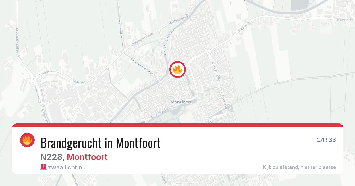 Brandgerucht in Montfoort — 27 mei 2026