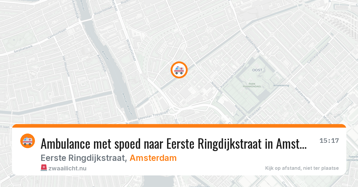 Ambulance met spoed naar Eerste Ringdijkstraat in Amsterdam — 9 jul 2026