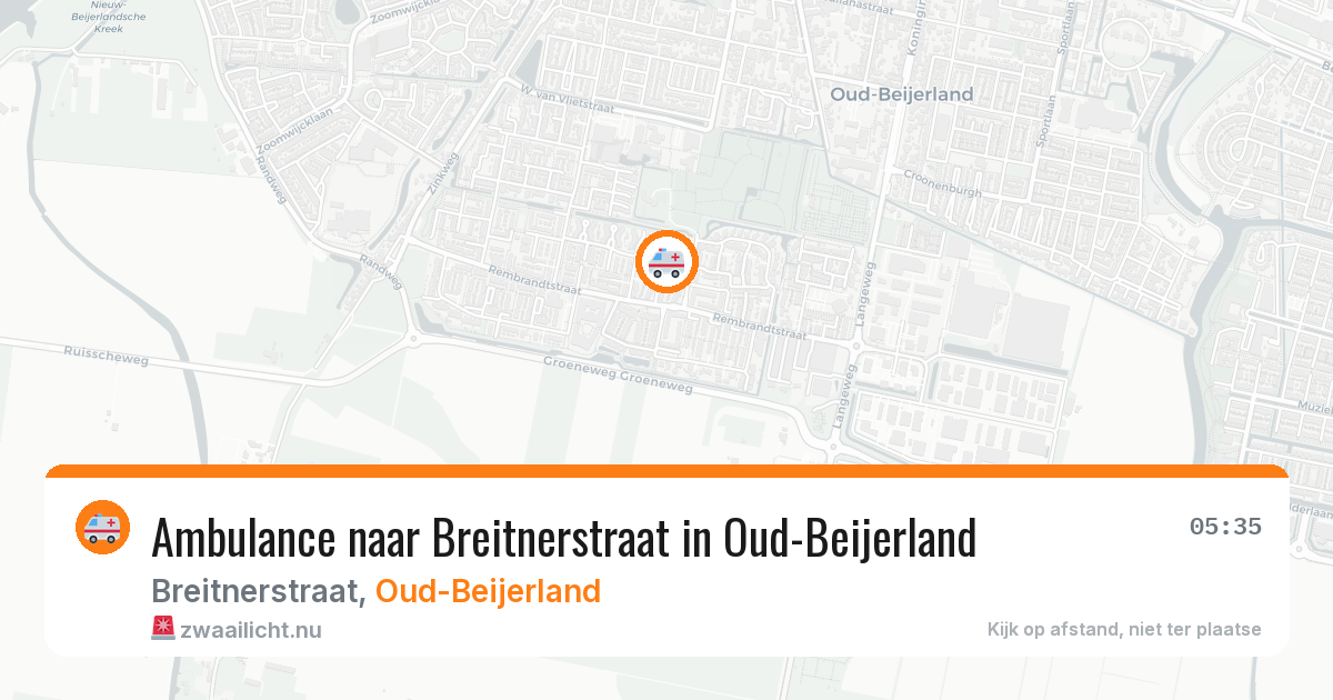 Ambulance naar Breitnerstraat in Oud-Beijerland — 22 mrt 2026