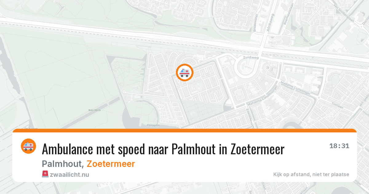 Ambulance met spoed naar Palmhout in Zoetermeer — 17 jul 2026