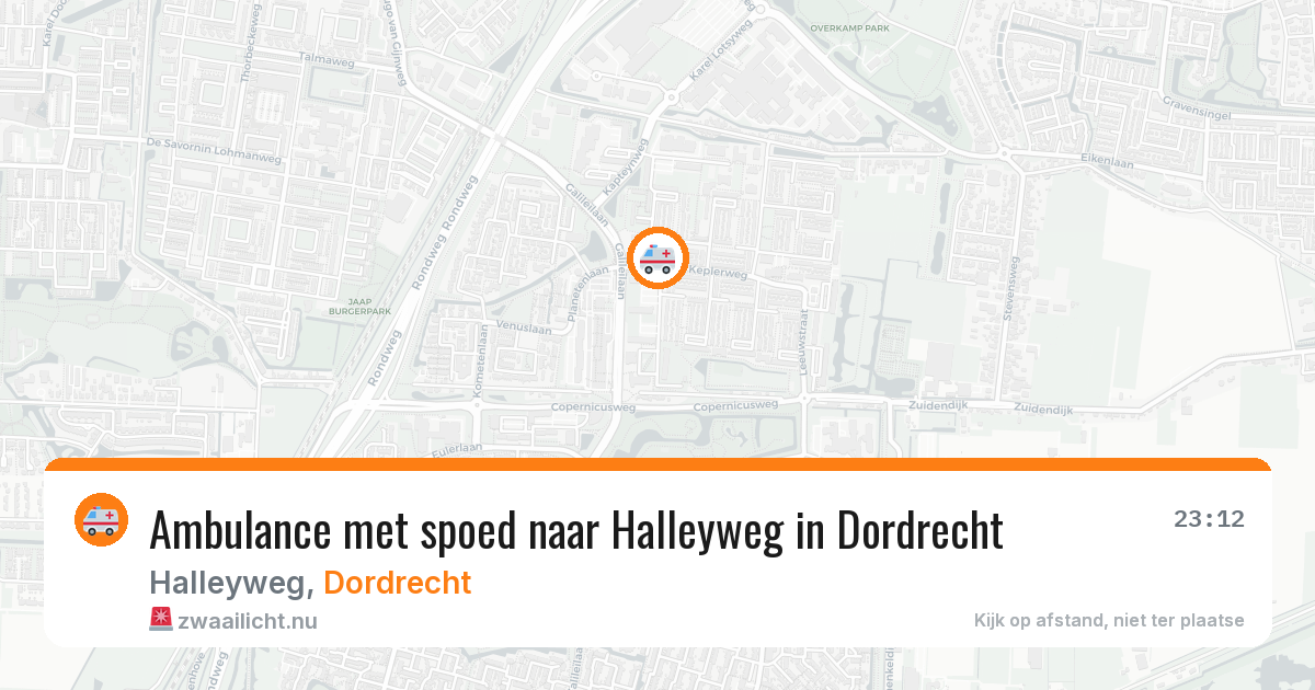 Ambulance met spoed naar Halleyweg in Dordrecht — 16 jan 2026