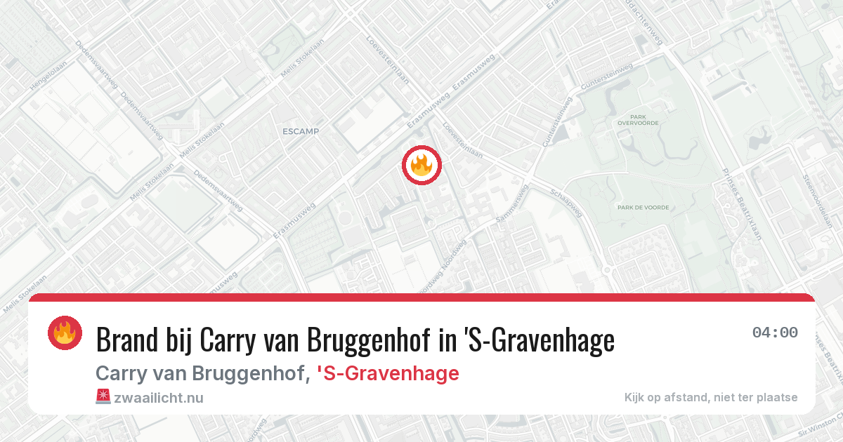 Brand bij Carry van Bruggenhof in 'S-Gravenhage — 20 mei 2026