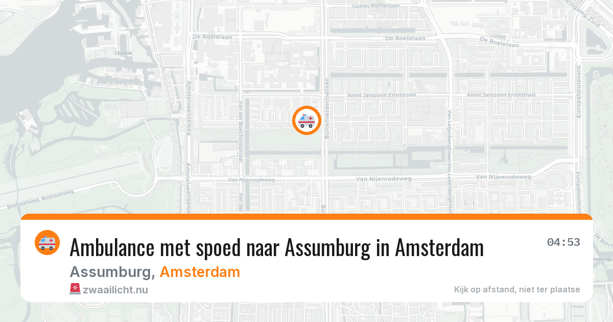 Ambulance met spoed naar Assumburg in Amsterdam — 14 jul 2026
