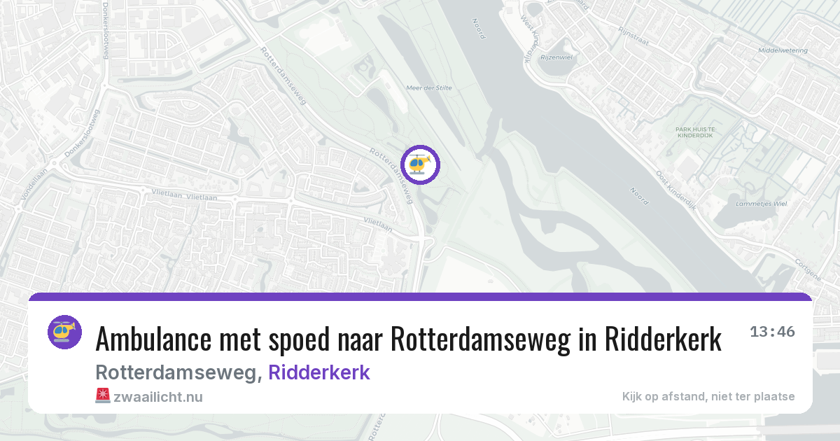Ambulance met spoed naar Rotterdamseweg in Ridderkerk — 14 jul 2026