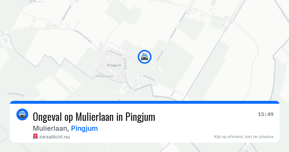 Ongeval op Mulierlaan in Pingjum — 21 jul 2026