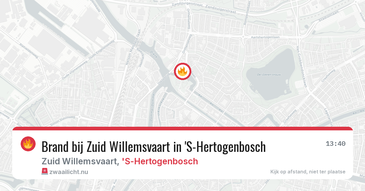 Brand bij Zuid Willemsvaart in 'S-Hertogenbosch — 6 jun 2026