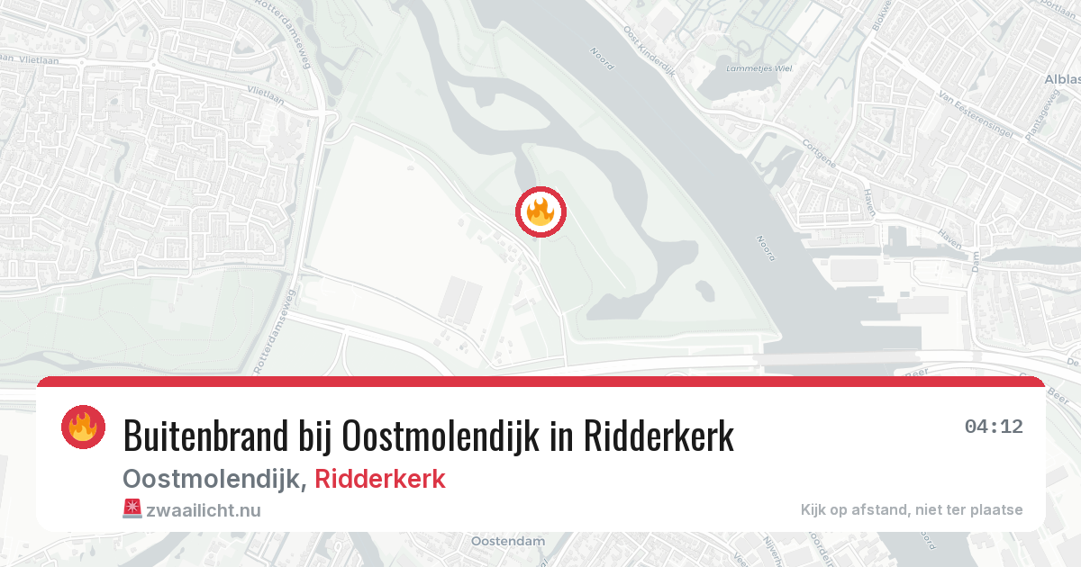 Buitenbrand bij Oostmolendijk in Ridderkerk — 22 jul 2026