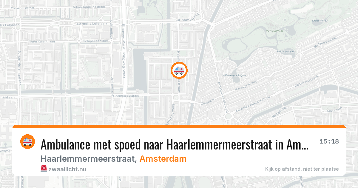 Ambulance met spoed naar Haarlemmermeerstraat in Amsterdam — 21 jul 2026