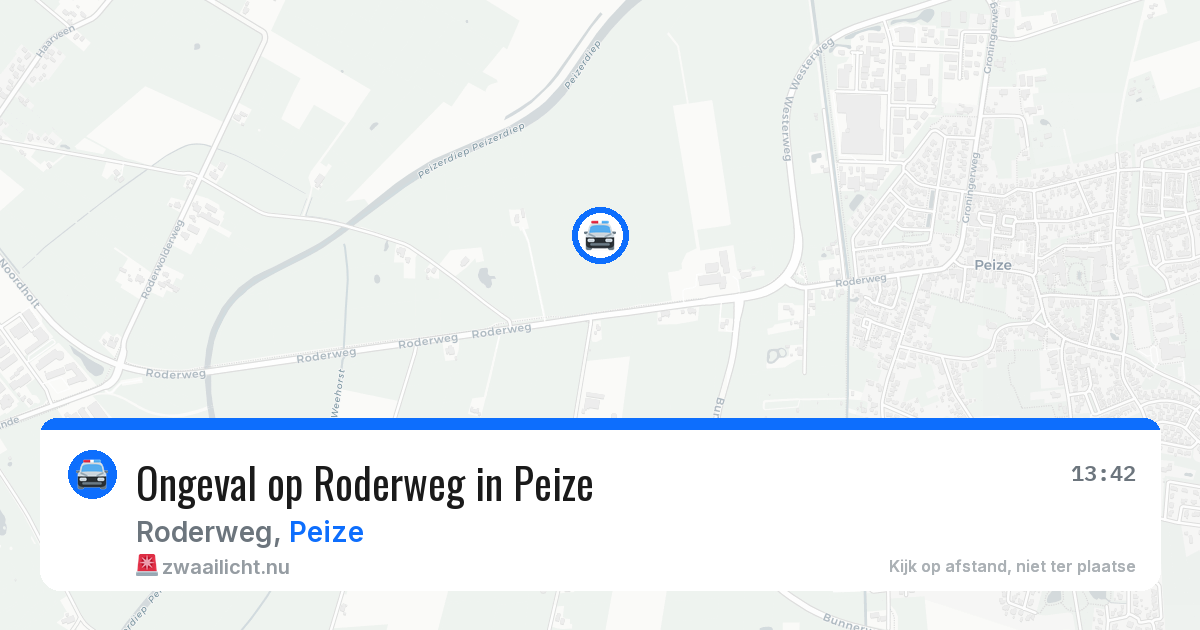 Ongeval op Roderweg in Peize — 22 apr 2026