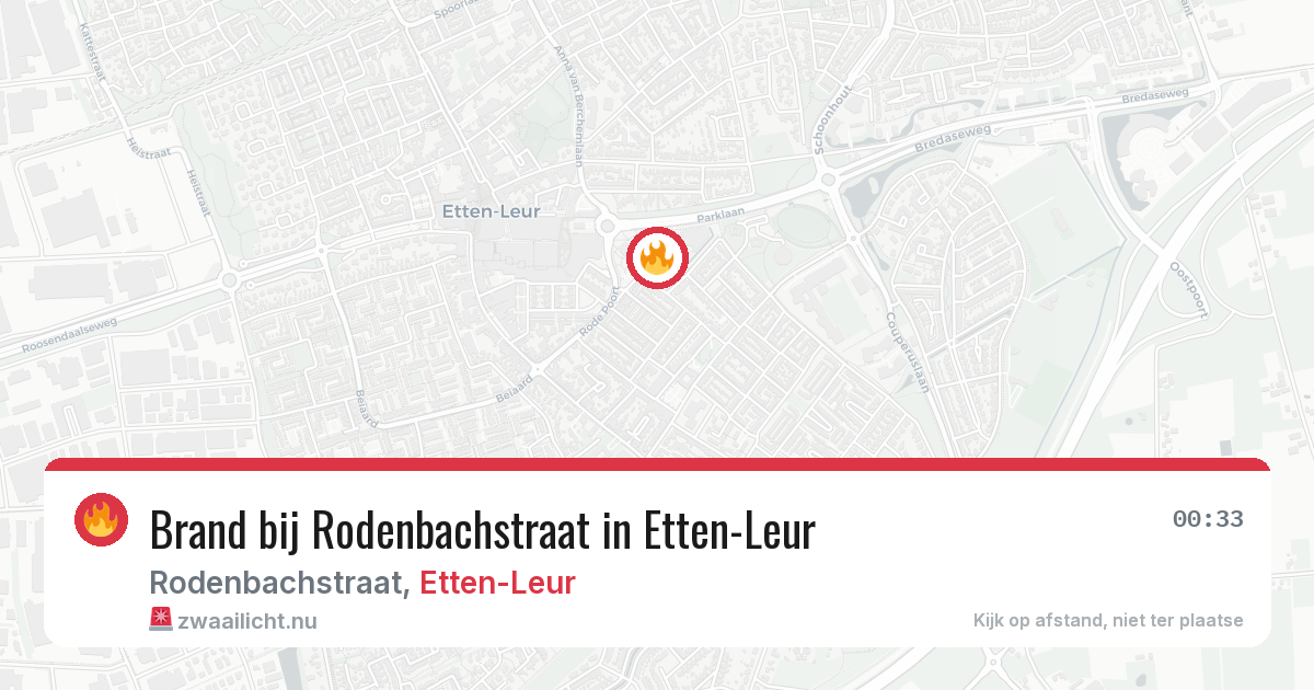 Brand bij Rodenbachstraat in Etten-Leur — 24 jul 2026