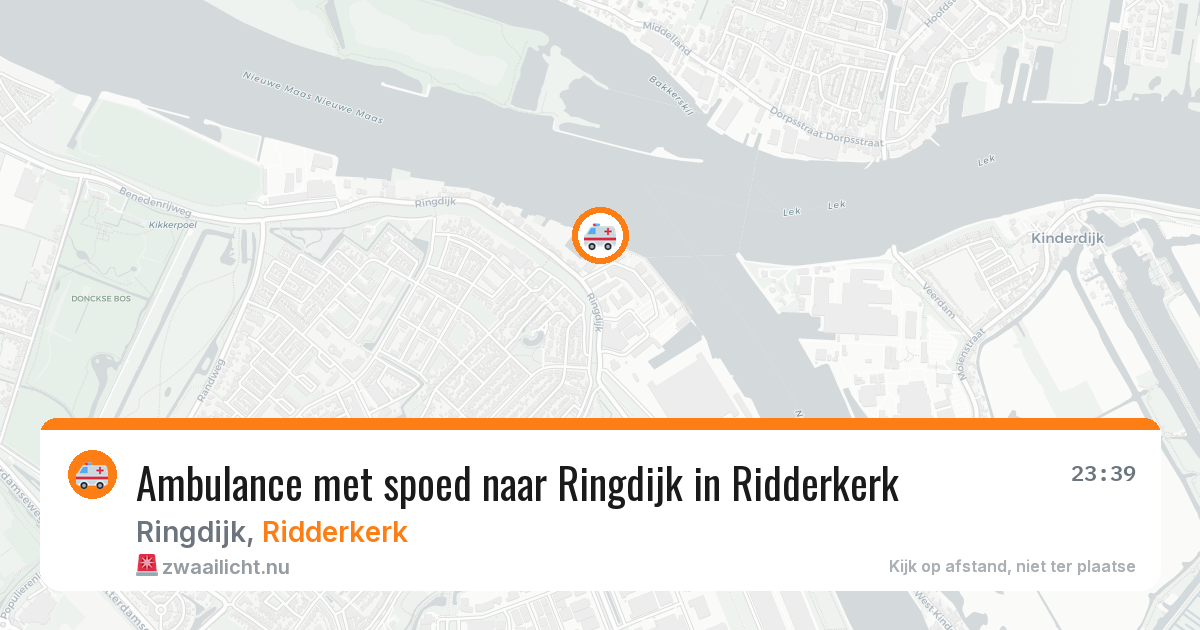 Ambulance met spoed naar Ringdijk in Ridderkerk — 10 mei 2026