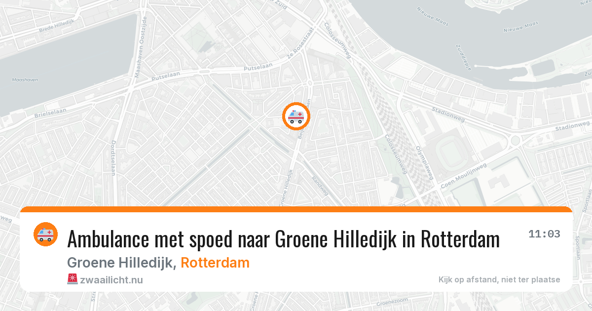 Ambulance met spoed naar Groene Hilledijk in Rotterdam — 23 mrt 2026