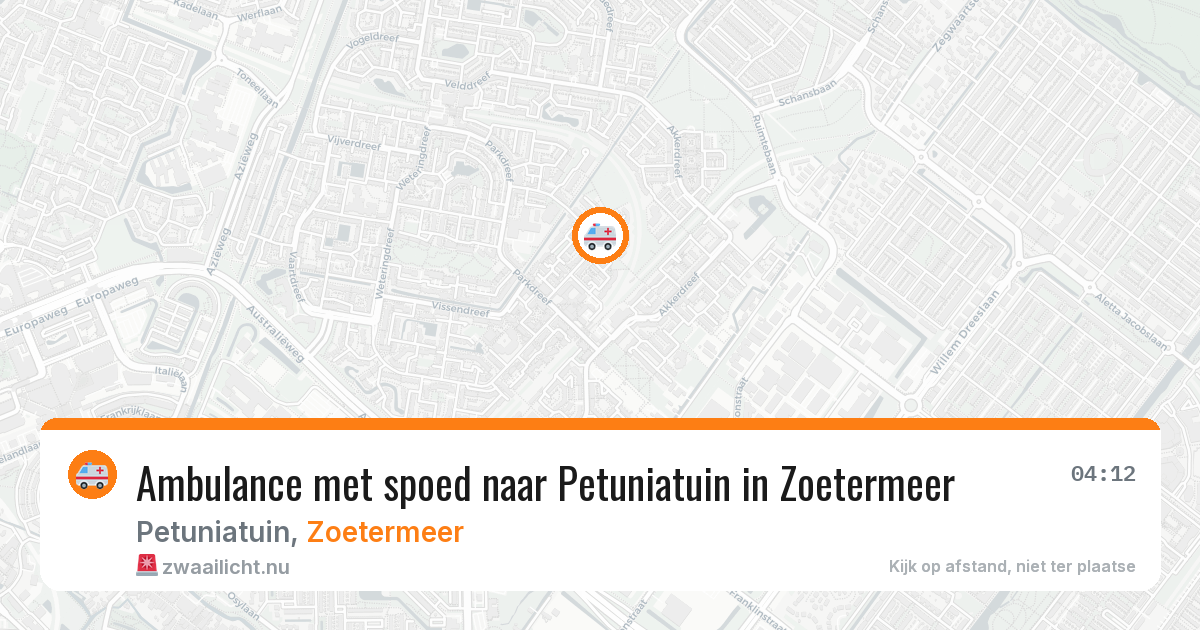 Ambulance met spoed naar Petuniatuin in Zoetermeer — 12 jul 2026