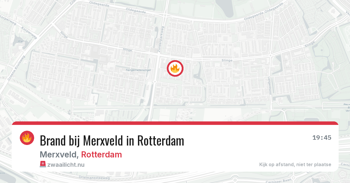 Brand bij Merxveld in Rotterdam — 20 apr 2026