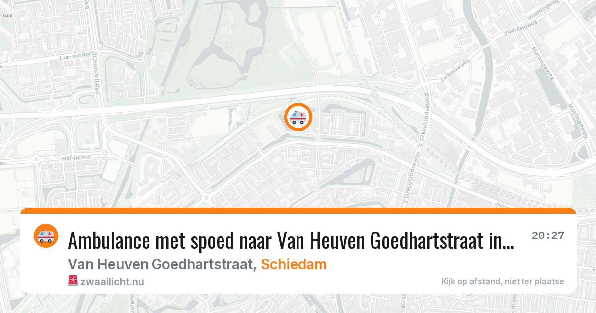 Ambulance met spoed naar Van Heuven Goedhartstraat in Schiedam — 18 jul 2026
