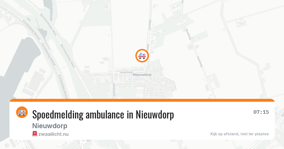 Spoedmelding ambulance in Nieuwdorp — 22 jul 2026