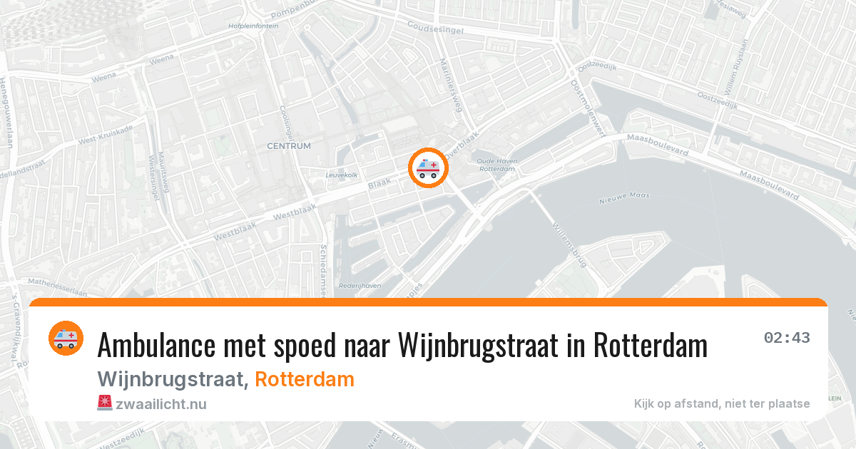 Ambulance met spoed naar Wijnbrugstraat in Rotterdam — 24 jul 2026