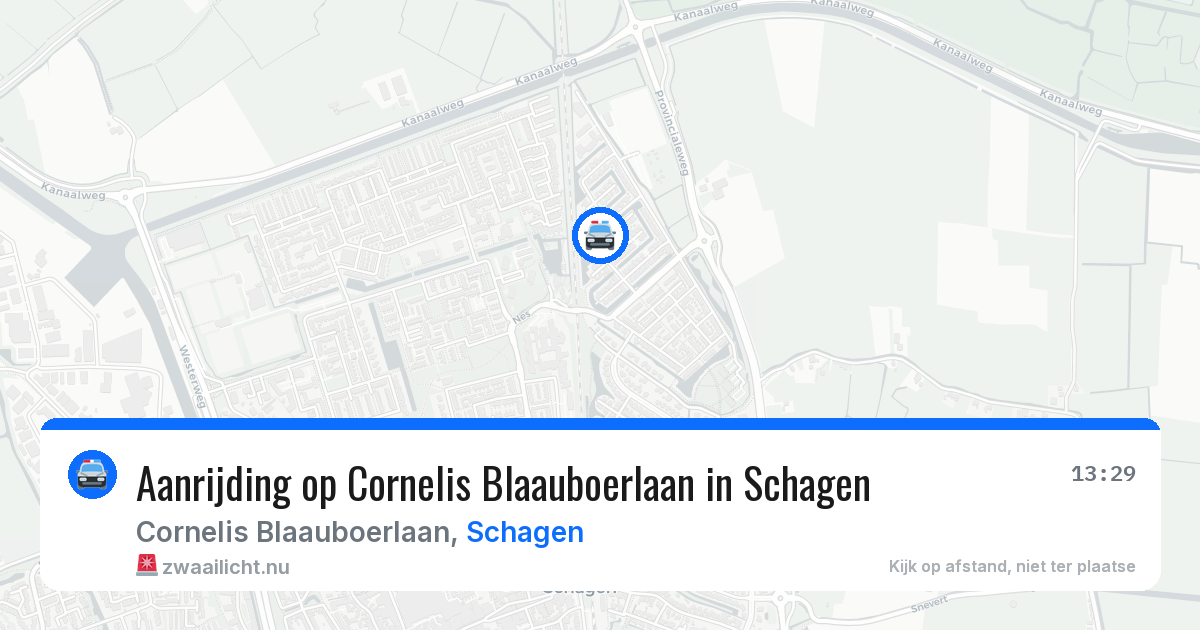 Aanrijding op Cornelis Blaauboerlaan in Schagen — 13 mei 2026