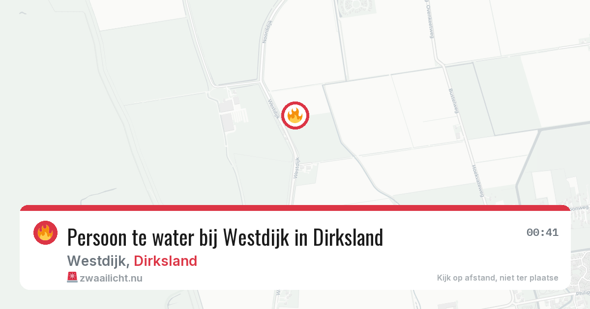 Persoon te water bij Westdijk in Dirksland — 19 jul 2026
