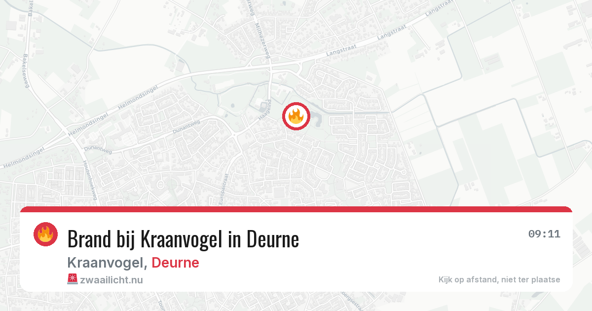 Brand bij Kraanvogel in Deurne — 19 jul 2026