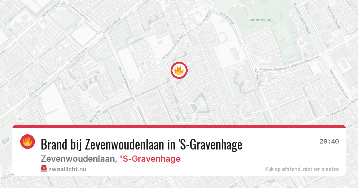 Brand bij Zevenwoudenlaan in 'S-Gravenhage — 30 mrt 2026