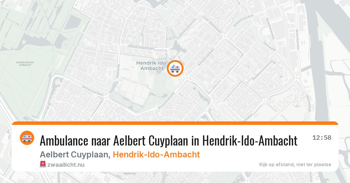 Ambulance naar Aelbert Cuyplaan in Hendrik-Ido-Ambacht — 26 jul 2026
