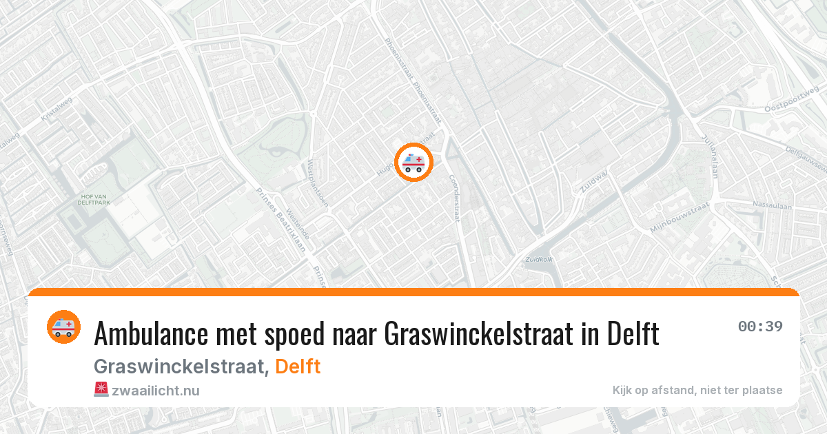 Ambulance met spoed naar Graswinckelstraat in Delft — 2 jun 2026