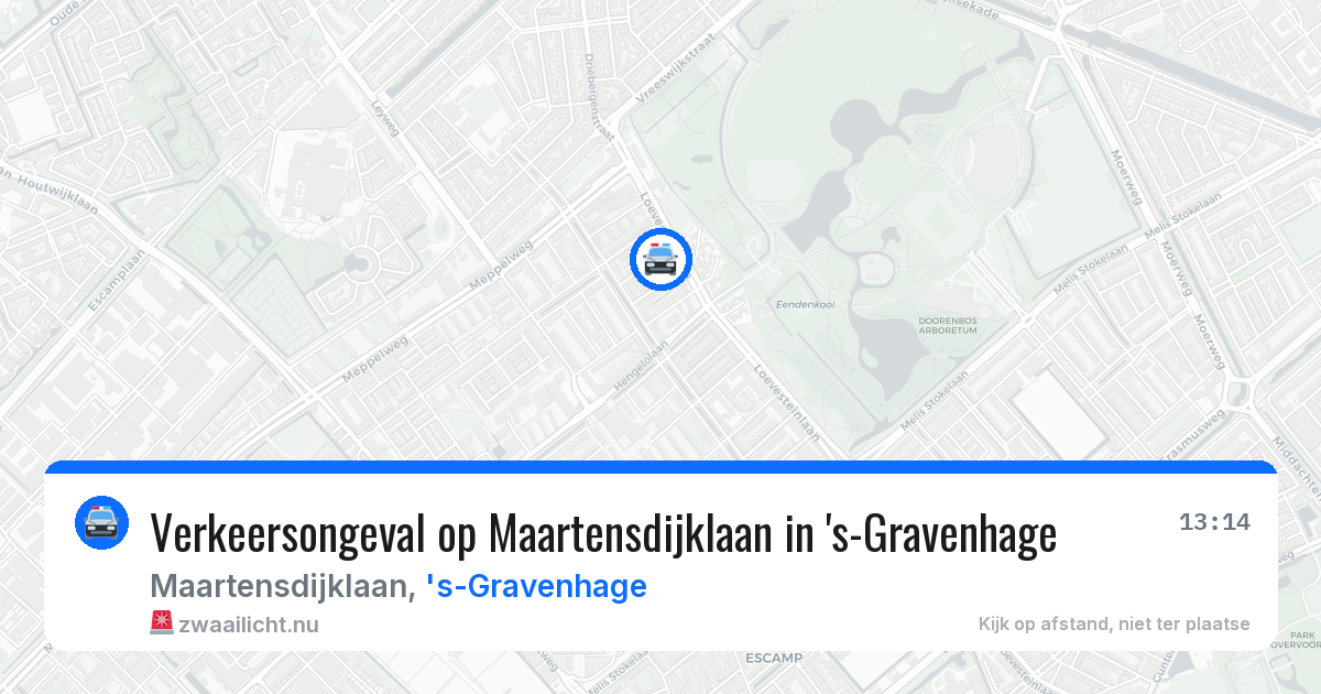 Verkeersongeval op Maartensdijklaan in 's-Gravenhage — 10 jul 2026