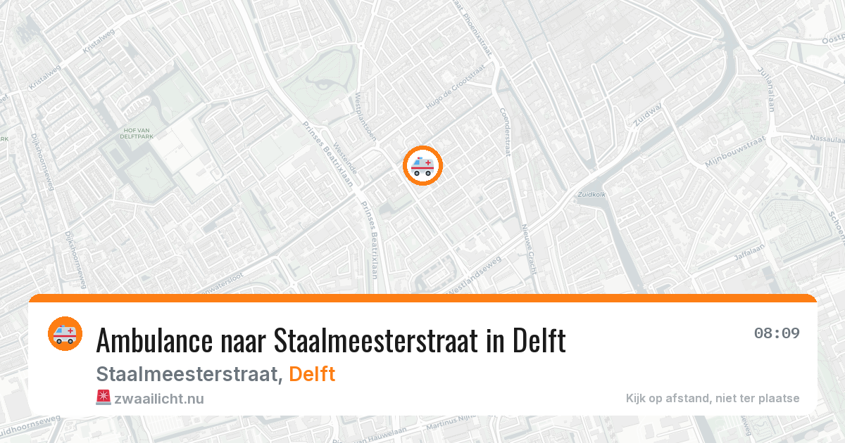 Ambulance naar Staalmeesterstraat in Delft — 21 mei 2026