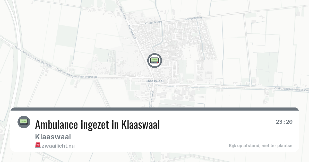 Ambulance ingezet in Klaaswaal — 31 mei 2026