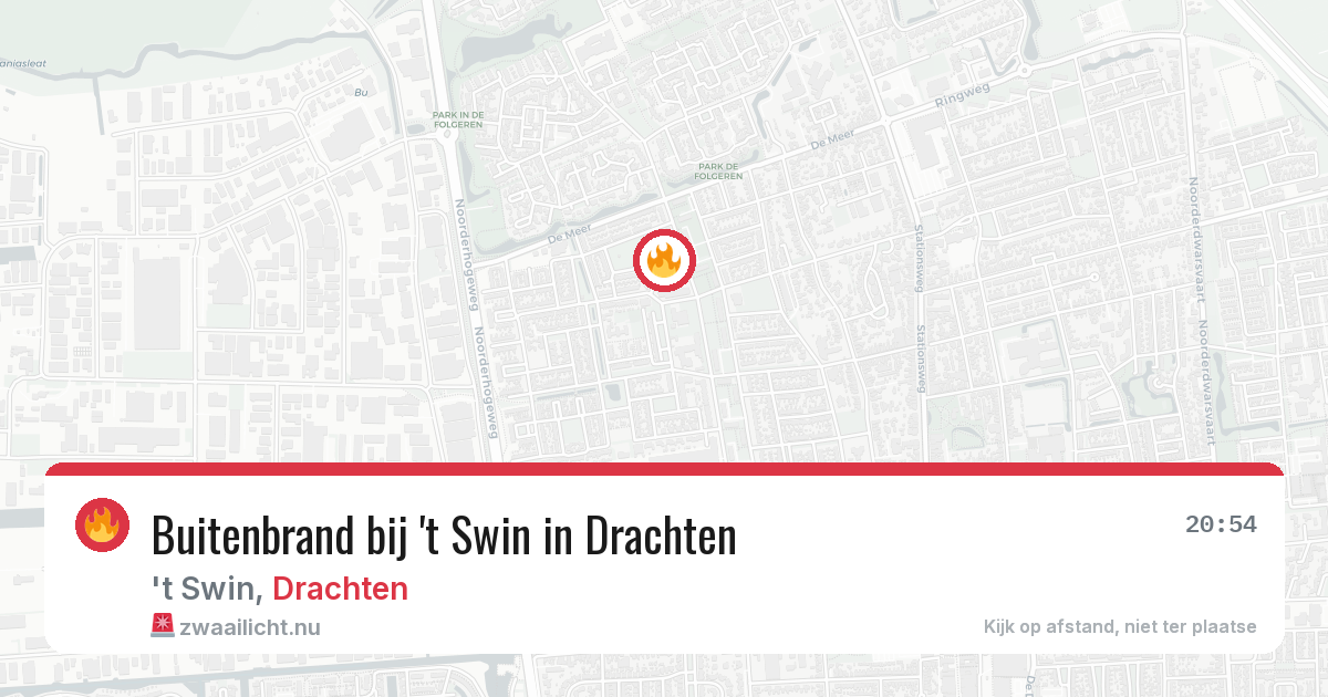 Buitenbrand bij 't Swin in Drachten — 7 mei 2026