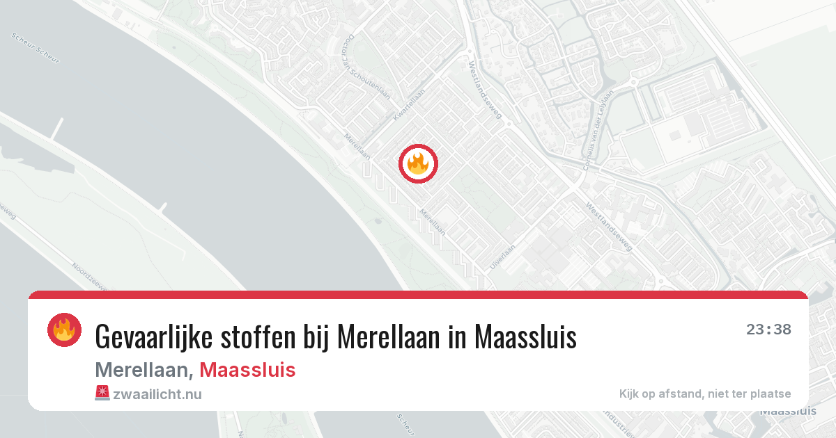 Gevaarlijke stoffen bij Merellaan in Maassluis — 10 jul 2026