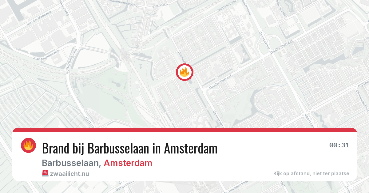 Brand bij Barbusselaan in Amsterdam — 25 mrt 2026
