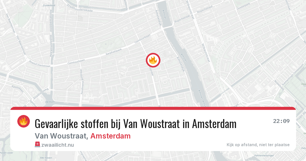 Gevaarlijke stoffen bij Van Woustraat in Amsterdam — 14 mei 2026