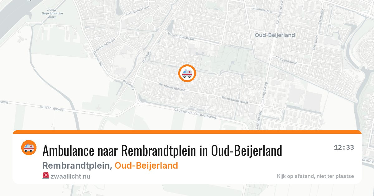 Ambulance naar Rembrandtplein in Oud-Beijerland — 21 mrt 2026