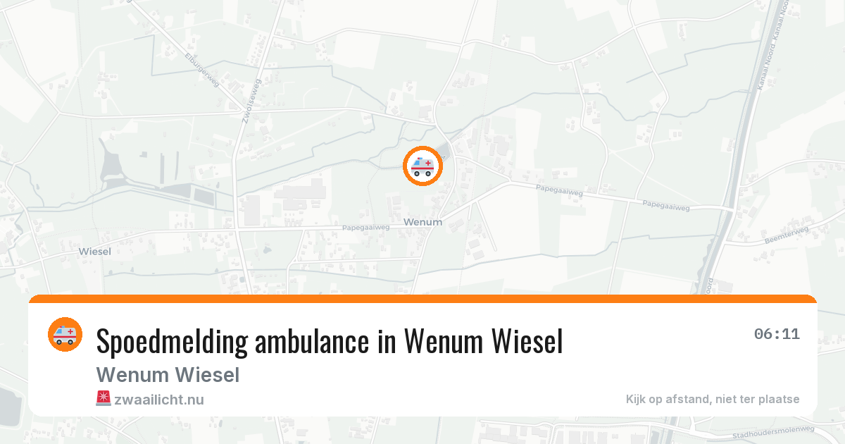 Spoedmelding ambulance in Wenum Wiesel — 12 jul 2026